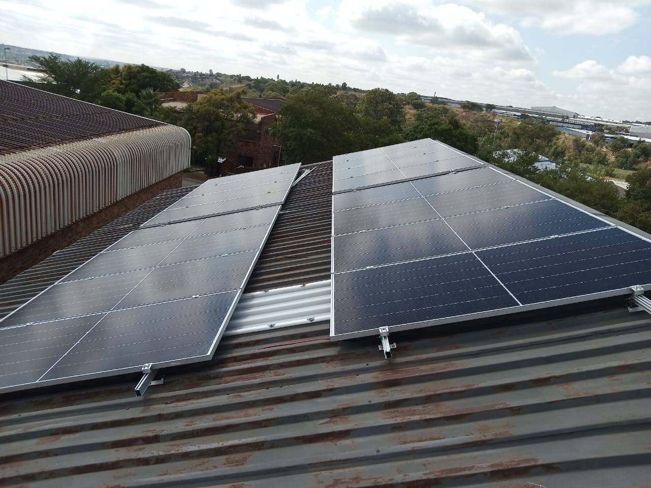Solar panels installation on residential roof in Gauteng